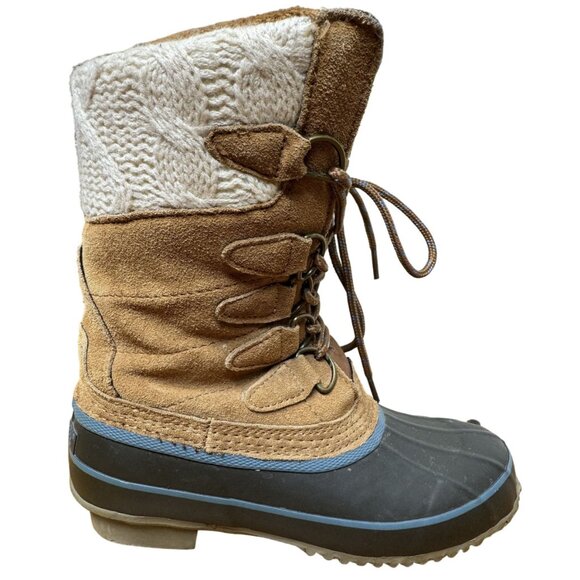 Khombu Womens Insulated Duck Snow Boots Size 6M Leather Cozy Winter Footwear - Picture 11 of 11